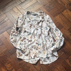 Zara floral button down top